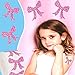 500Pcs Pink Bow Stickers Roll 1.2in Large Glitter Vinyl Stickers for Kids Sparkly Pink Bow Label Tag Self-Adhesive Classroom Reward Waterproof Decals for Bottle Birthday Party Envelopes Decorations