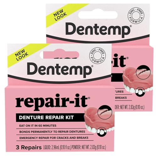 Dentemp Repair-It Advanced Formula Denture Repair Kit (Pack of 2) - Mend Cracks & Replace Loose Teeth