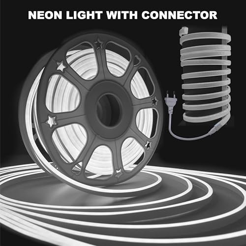 Image of Forus 10 Meter LED Neon Strip Light - White, Flexible Waterproof Cuttable Rope Lights, Indoor Outdoor Diwali Decorative Lighting, Office Decoration, Festivals, TV Background Lights, 6-Months Warranty
