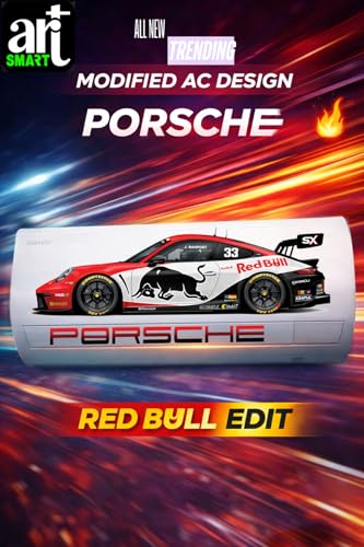 Image of Trending Porschhe 911 Racing AC Sticker, Air Conditioner Premium Vinyl, HD Gloss Finish, 24 Inches, for AC, Wall, Door, Glass (White)
