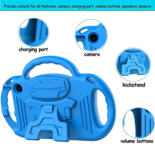 Ltrop All-New Fire 7 Tablet Case (12Th Generation, 2022 Release), Fire 7 Tablet Case For Kids, With Shoulder Strap, Shockproof Child-Proof Bumper Cover Case For Fire 7 2022 Tablet (7” Display), Blue #TOP6