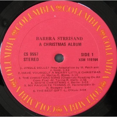 Barbra Streisand: A Christmas Album CS 9557 'Stereo Only' STEREO