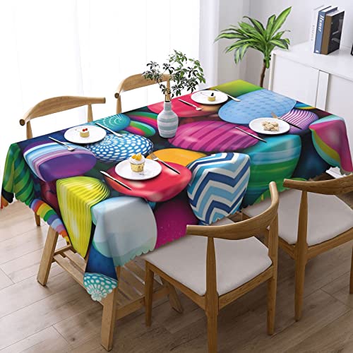 Nappe rectangulaire imprimée festive 137x183 cm, linge de table lavable œufs de Pâques - 3