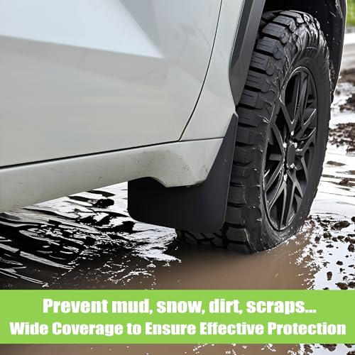 Image of Amooca Mud Flaps Customized for Toyota Tundra 2022 2023 2024 2025 No-Drill Splash Guards Mudguards with Hardware Front & Rear Set of 4 Excludes SR Models (Black)