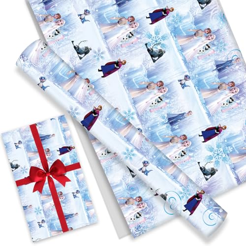 Omto 4 Pcs Wrapping Paper for Baby Shower Kids Frozen Birthday Party Decorations Wedding DIY Crafts Gift Packing 20 x 30 Inch (frozen)