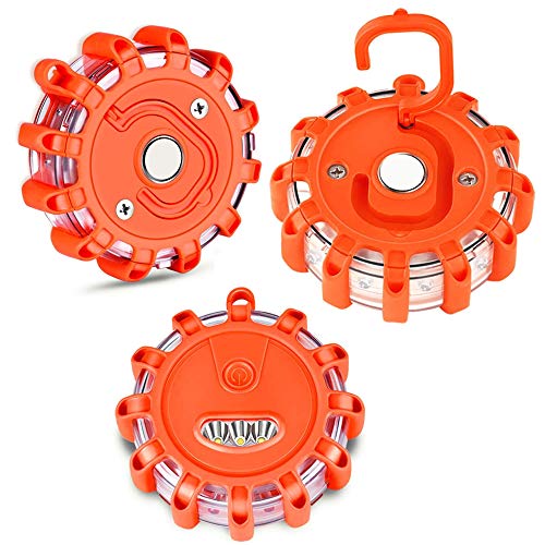 LED Road Flares Luz Advertencia Intermitente Baliza Seguridad en la Carretera Kit Luces Bengala Advertencia Disco Cover