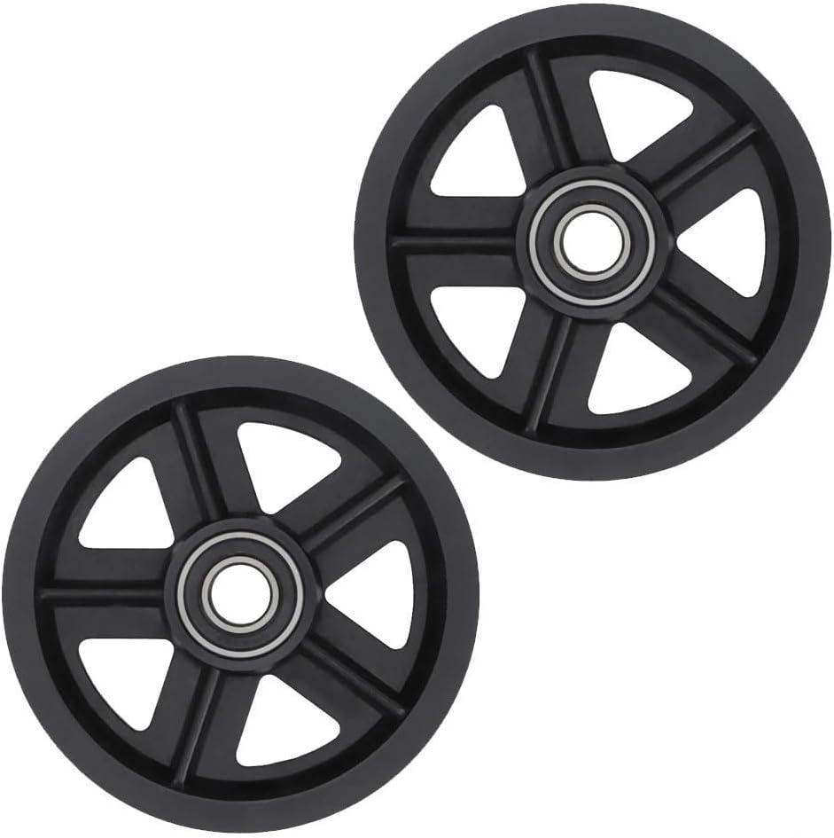 Zinc Alloy Barn Door Rollers 120mm Silent Nylon Pulley Wheels Sliding Wood Doors Heavy Duty Track Hardware Hanging Kit Black 2 Pack