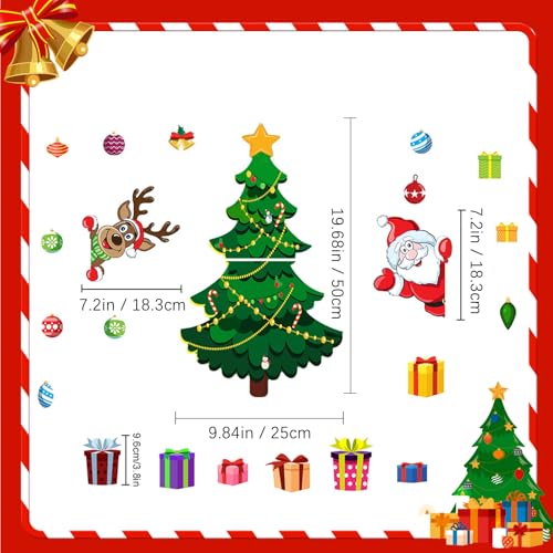 Magnetic Stickers Christmas Tree Decorations, Xmas Themed Fridge Magnets Sticker Decoration include Reindeer Santa Claus Gift Box, Home Decor for Indoors Outdoor Metal Door Mailbox Car - Image 2