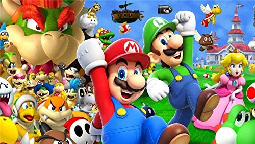 okuya Kollektion Jigsaw Puzzle - In voller Farbe (1000 Stück) Super Mario Bros.-Rot und Grün - DIY Erwachsene Kinder Erwachsene Puzzles Pädagogische Spiele für Kinder Erwachsene Geschenke Intellektuel Cover