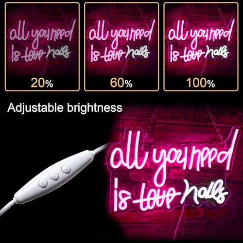 Image of WLHOPE All You Need is Nails Neon Sign - Pink LED Signs with USB Connectivity for Bedroom, Home Bar, Girls Room, Beauty Shop, Nails Room - Gift for Girls
