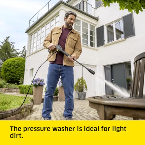 Image of Karcher K 3 - Horizontal Pressure Washer, Pressure: max. 120 bar, Flow Rate: 380 l /h, Area throughput: 25 m /h, Water Filter, Weight: 3.7 kg, Hose and high-Pressure Gun, Lance