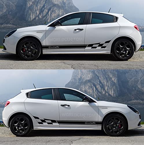 Autocollants bandes latérales d'échiquier pour Giulietta tuning sport
