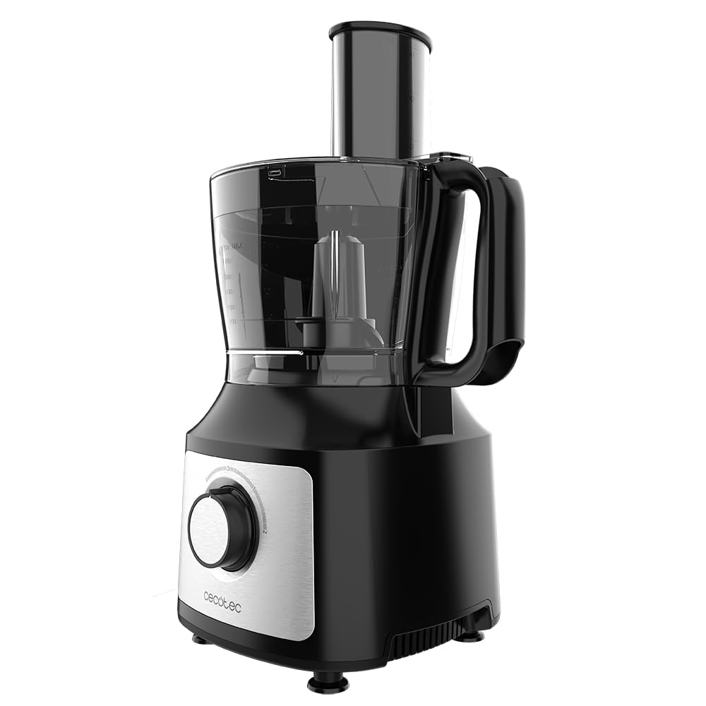 Cecotec Processore di Alimenti Comino 1000, 1000 W, 2 Velocità e Pulse, Ciotola da 2 L e Brocca da 1,8 L, 3 Dischi Taglienti, Lama Tritatutto, Lama Impastatrice, Spremiagrumi e Disco per Creme