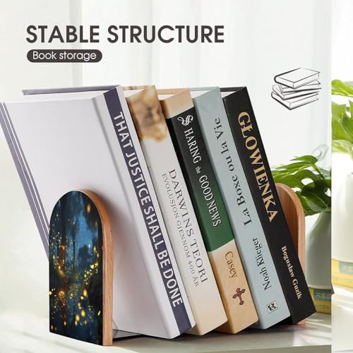 Sujetalibros de madera con luciérnagas para organizar tus estanterías con estilo moderno 8