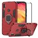 BestAlice for Xiaomi Redmi Note 7 / Redmi Note 7 Pro Case, Hybrid Heavy Duty Protection Shockproof Defender Kickstand Armor Case Cover Tempered Glass Screen Protector，Red