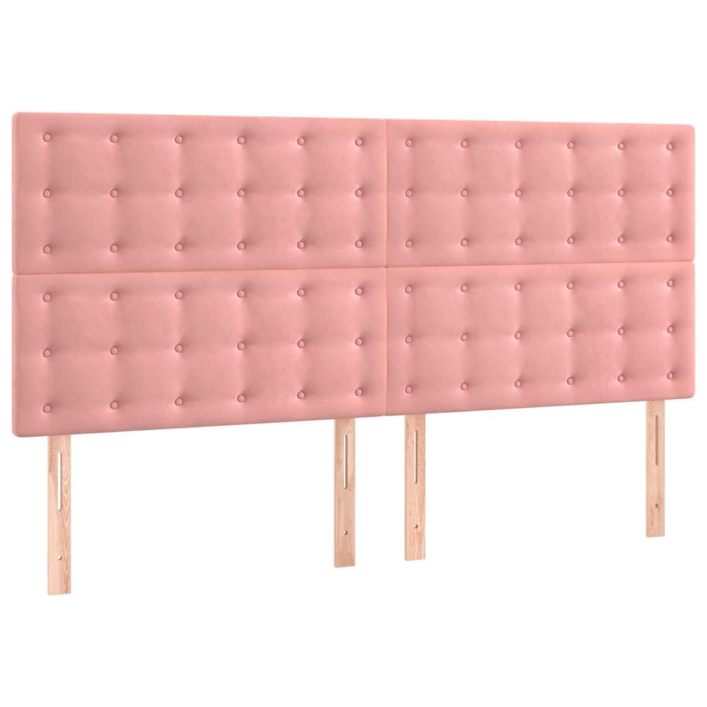 Testiera per Letto 160 cm in Velluto Rosa Imbottita Regolabile