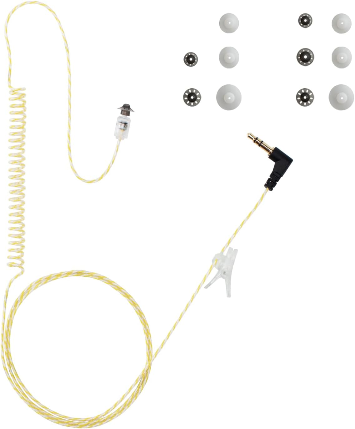 Tubeless Covert FBI Police 3.5mm /1 Pin Listen Only Earpiece Headset for Remote Speaker Mic Motorola Kenwood 2 Way Radio Security Walkie Talkie