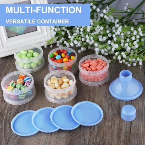 Image of Stackable Baby Milk Powder Dispenser, 5-Layer BPA-Free Formula Storage Container, Portable, Non-Spill Snack Cup for Travel & Home, Food-Grade Multipurpose Baby Food Organizer (Blue)