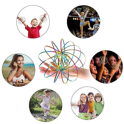 Durchflussringe Spielzeug,3D Arm Feder Magisch Durchflussring,Edelstahl Multisensorisch,Pädagogisch und Interaktiv Feder Spielzeug,3D Magic Flow Ring,Edelstahl Geometrisches Kinetic Spring Spielzeug