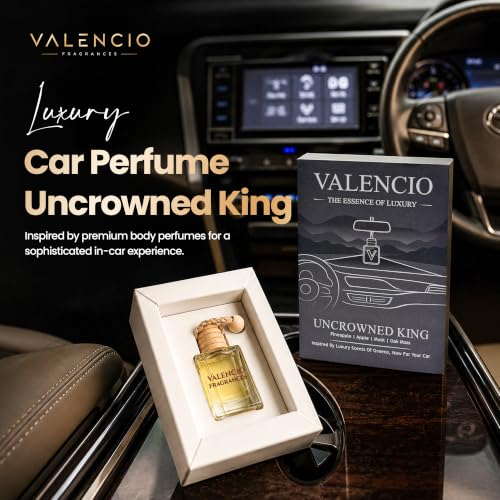 Image of Valencio Luxury Car Perfume Uncrowned King - Musk & Oak Moss Hanging Diffuser | Luxury Body Perfume Inspired Fragrance | Natural Essential Oils | Up to 45 Days