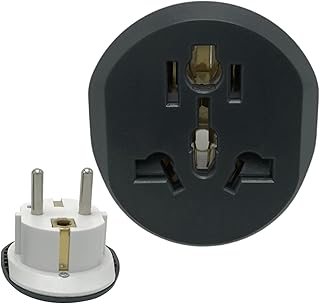 タイプFプラグアダプター - ドイツ規格変換プラグ ヨーロッパ規格アダプター 純銅 米国規格 英国規格から韓国規格 韓国ヨーロッパ規格ソケットコンバータコンパクトドイツEUパワーアダプター、マルチカントリー充電器|アイスランドスペインイタリアフランスのためのエッセンシャルトラベルアクセサリー