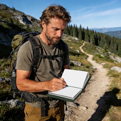Traveling Refillable Leather Journal Green