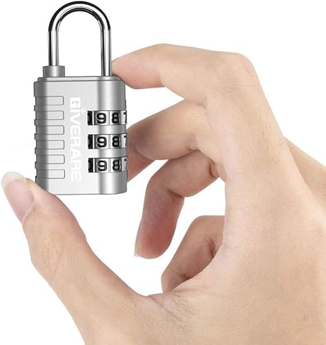 Miniatura 4 de GIVERARE Paquete de 8 cerraduras de combinación, candado de 3 dígitos sin llave, cerraduras de equipaje reiniciables para mochila, gimnasio, escuela