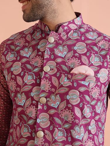 Image of KISAH Men's Jacket - Printed Cotton - Indian Wedding Outfit for Men - Ideal for Weddings and Festivals