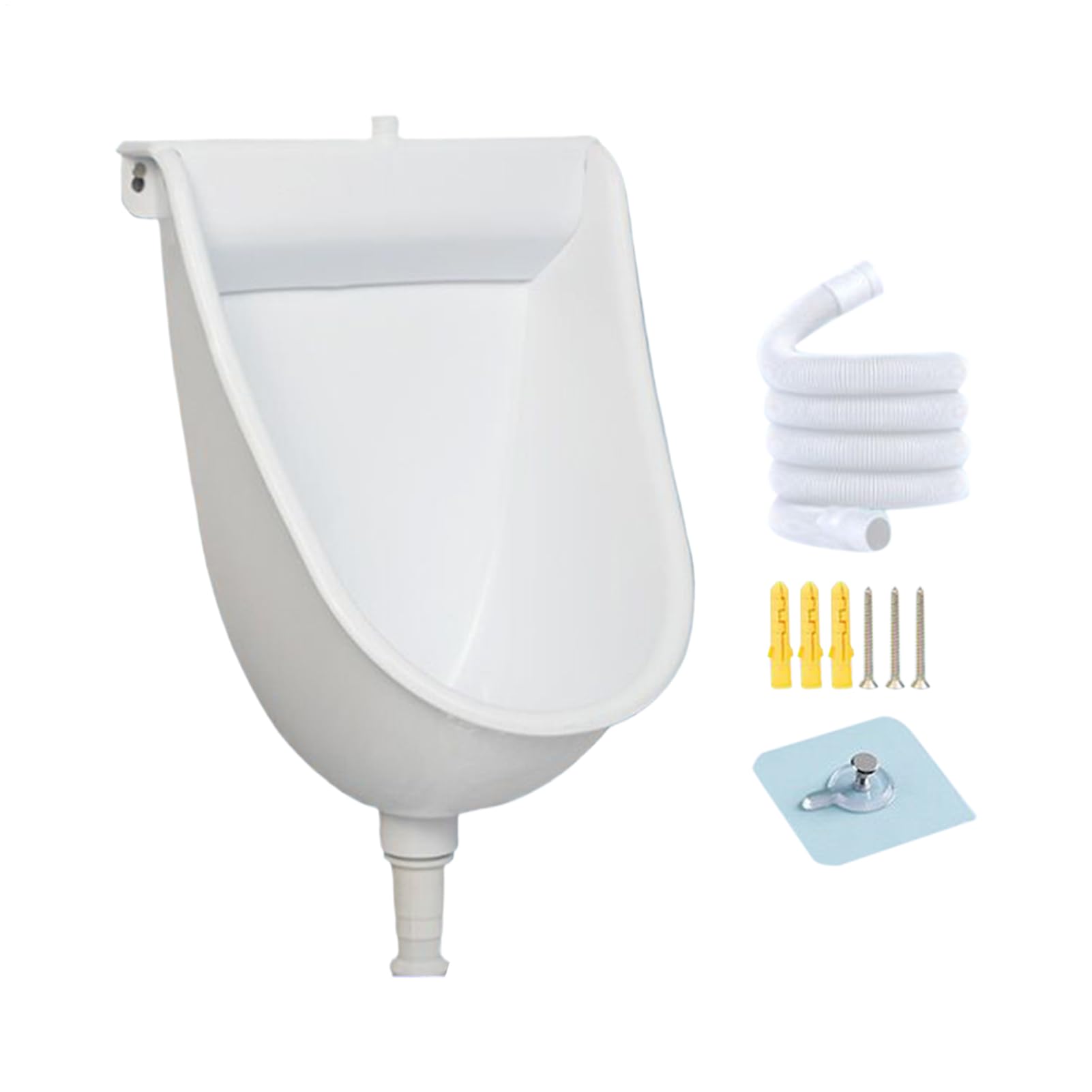 WC do montażu na ścianie, ścianka działowa z odprowadzaniem wody | Pisuar montowany, do użytku na zewnątrz, do domu, ogrodu, kampera, mieszkania, dla taty, chłopaka, dziadka