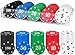 Produktbild MINISOISO 100 Stück Pokerchips, Casino Poker Chips, Spielchips Wertmarken Karten Poker Chips Roulette Spiel Bingo Chips mit Wert Blackjack Set für Counting Marker Casino Pokerset