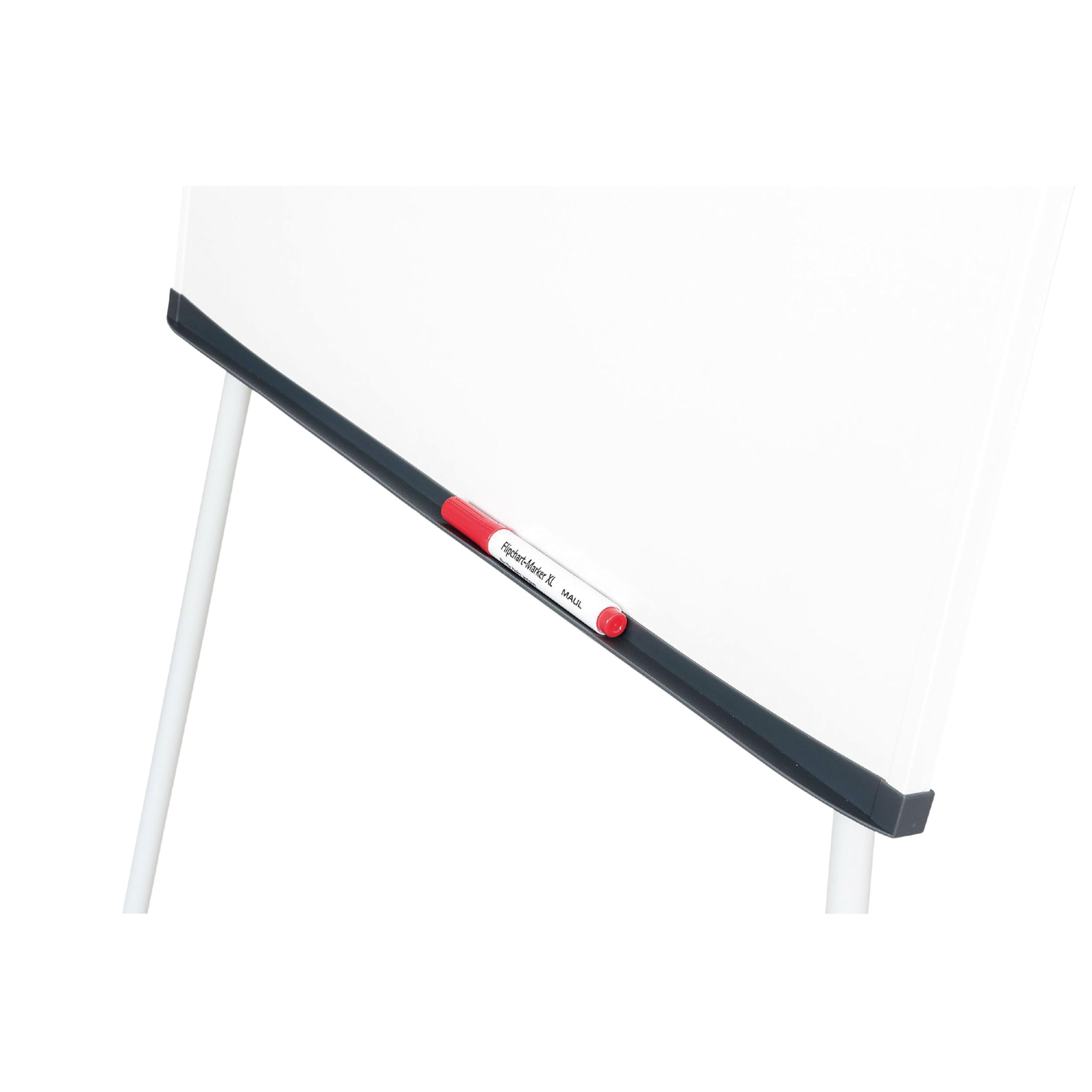 MAUL Flipchart MAULstandard 66x97 cm | Stabile Magnettafel mit Dreibein Gestell | Stufenlos höhenverstellbar | Für Papier in verschiedenen Formaten | Mit Ablage für Marker und Stifte | Grau