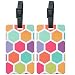 ORB Travel-PT201-Honeycomb-Multi-Colour- 2-Pack Luggage Name Tags ID Label Set of 2 Tags Business Card Suitcase Label