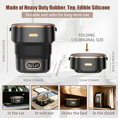 Image of 20L Mini Portable Washing Machine,Foldable Portable Washer Mini Lavadora Portatil for Apartment,RV,Camping,Travel - Wash Baby Clothes, Underwear,Bra Separately to Keep Clean and Healthy