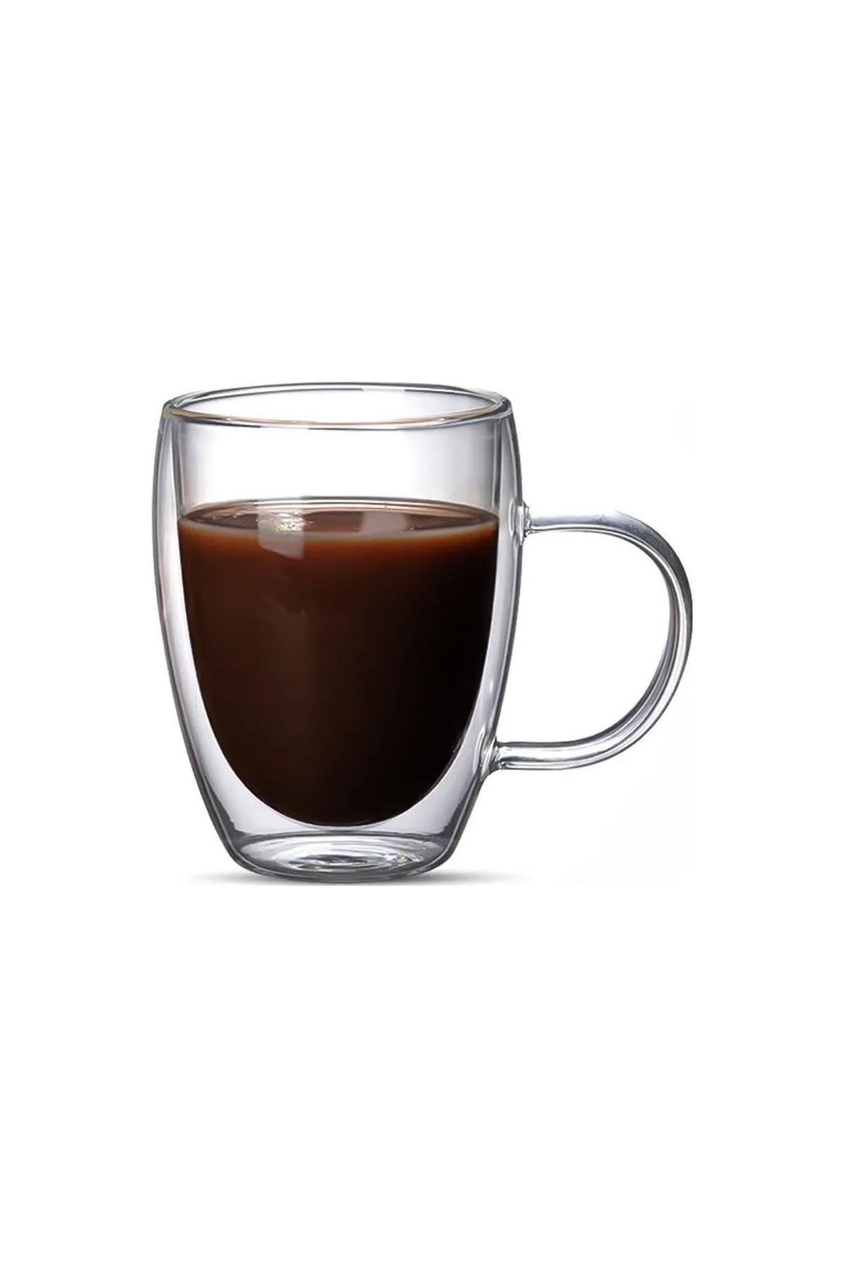 Çift Cidarlı Latte, Kahve, Meşrubat, Bitki Çayı Cam 300 ML Kupa Seti, 1 Adet - 12038