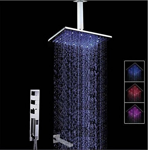 Ciel de pluie LED pour douche et baignoire encastrable avec mitigeur sécurisé