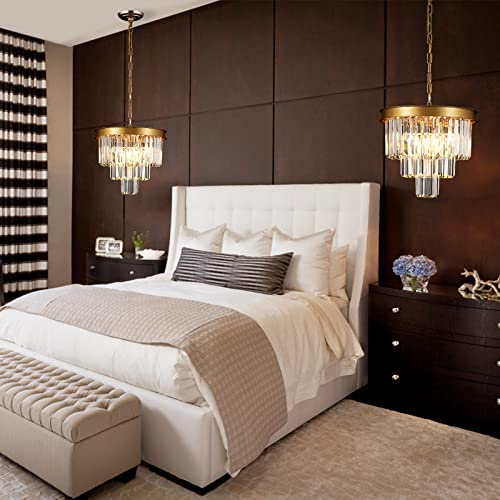Suspension cristal dorée pour illuminer et décorer votre plafond