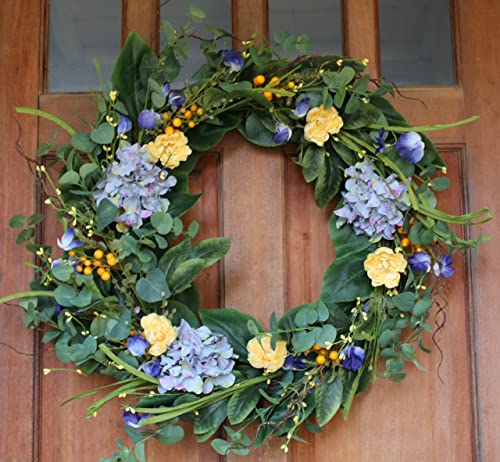 The Wreath Depot Aftonshire Silk Spring Front Door Wreath 24 Inch, Beautiful Full Handcrafted Spring Wreath, Designed In Usa, White Storage Gift Box Included, Measures True To Size #TOP1