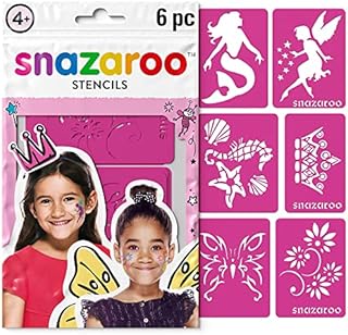 Snazaroo Re-usable Face Paint Fantasy Stencils, Pink, 6 Pcs