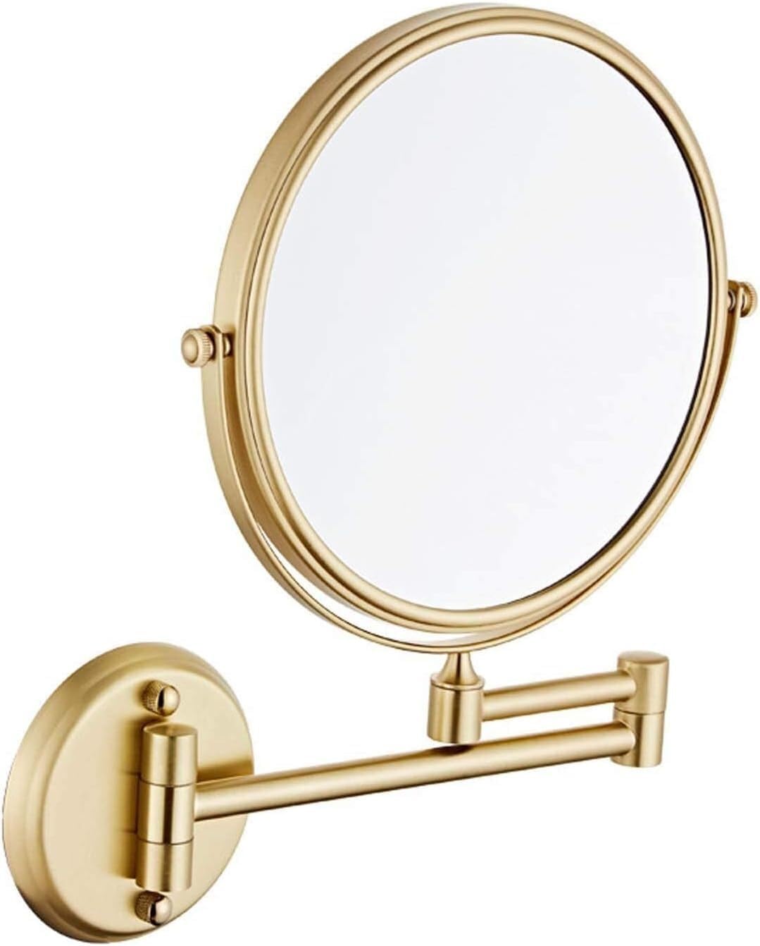 Dsiney Makeup Mirror Wall Mounted, 3X/5X/7X/10X Magnifying Cosmetic Mirror, 360° Swivel Extendable Cosmetic Vanity Mirror, Chrome Bathroom Shaving Mirror, Round Shape (Color : Black, Size : 7X)