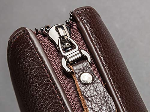 Black Sales Friday Deals Mens Long Leather Cellphone Clutch Wallet Purse For Men Large Travel Business Hand Bag Cell Phone Holster Card Holder Case Gift For Father Son Husband Boyfriend (Y-Black) #TOP7