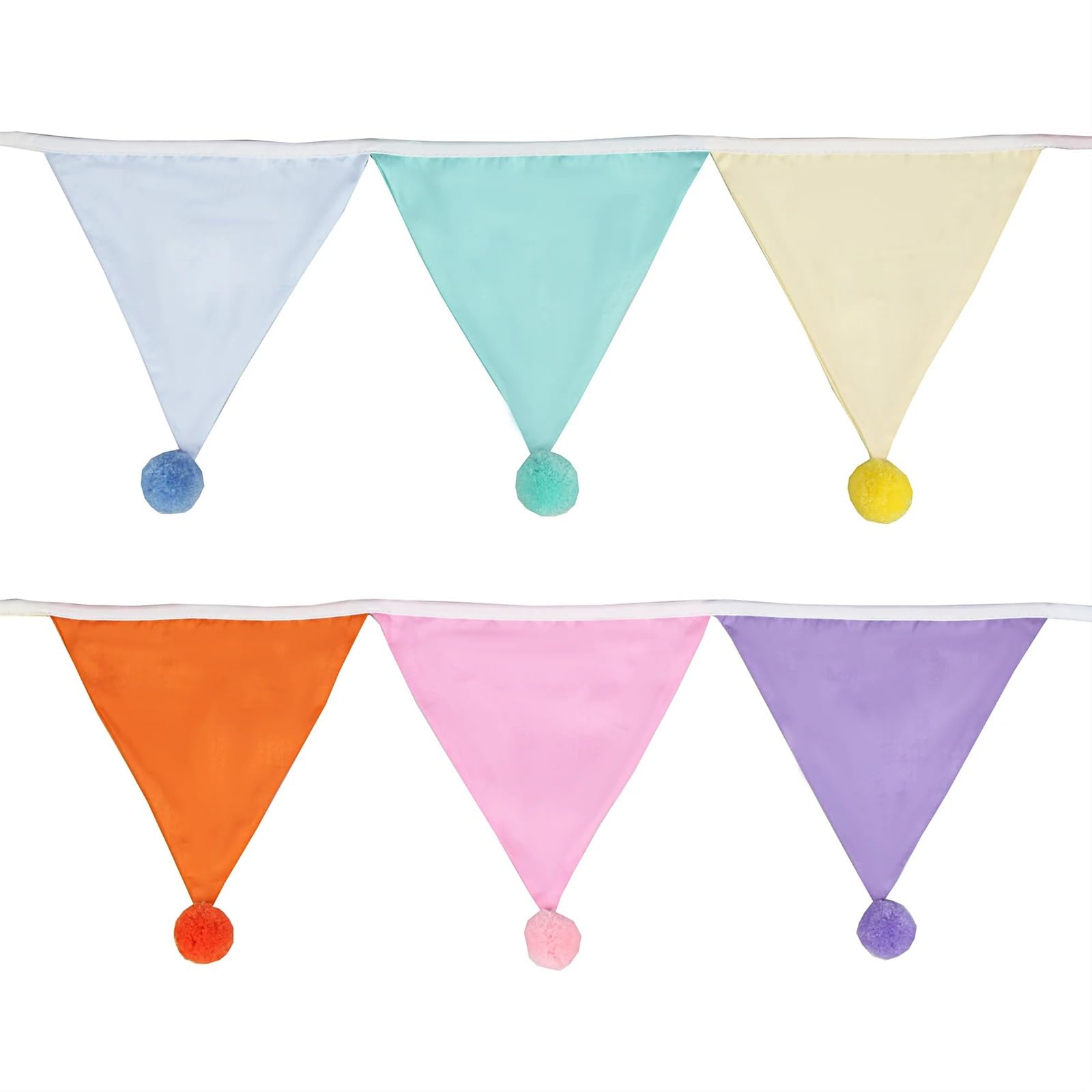 Wimpelkette für den Außenbereich, dreieckig, 3,2 m, doppellagig, Dekorationen für Hochzeiten, Geburtstage, Partys, Events – 12 bunte Flaggen