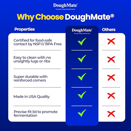 Image of DoughMate 1 Pizza Dough Proofing Tray with 1 Lid - Holds 6 Dough Balls - Easy to Clean, Durable - NSF Certified, Made in USA