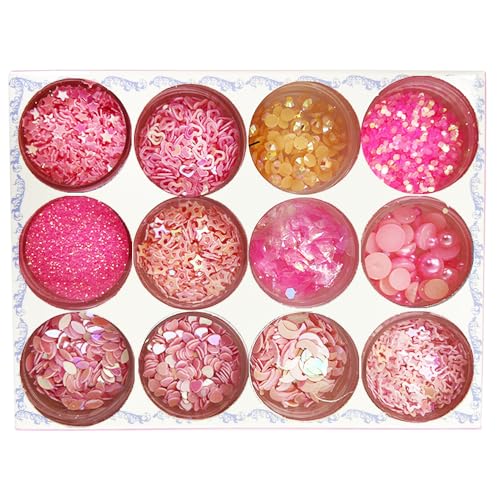 Glitter, 12 colores de purpurina para festivales, cara, accesorios de purpurina corporal para uñas, ojos, labios, pelo, cuerpo, Halloween, set de maquillaje rosa