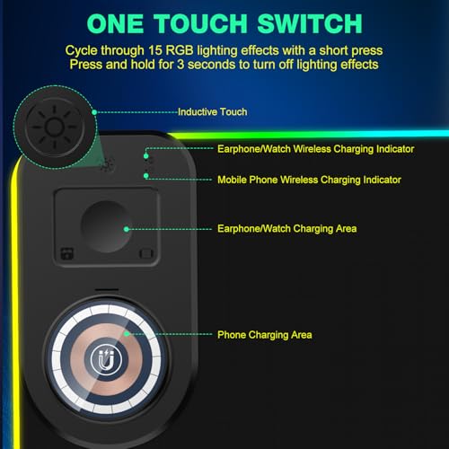 RGB Gaming Mouse Pad Wireless Charging Desk Mat