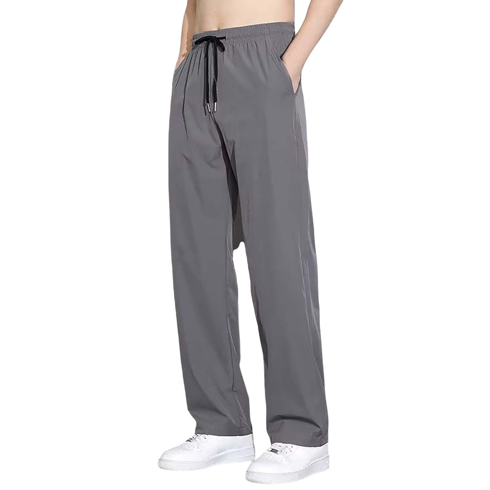 Herren Jogginghose Mit Reißverschlusstaschen – Dünne Fitnesshose Aus Baumwolle/Polyester
