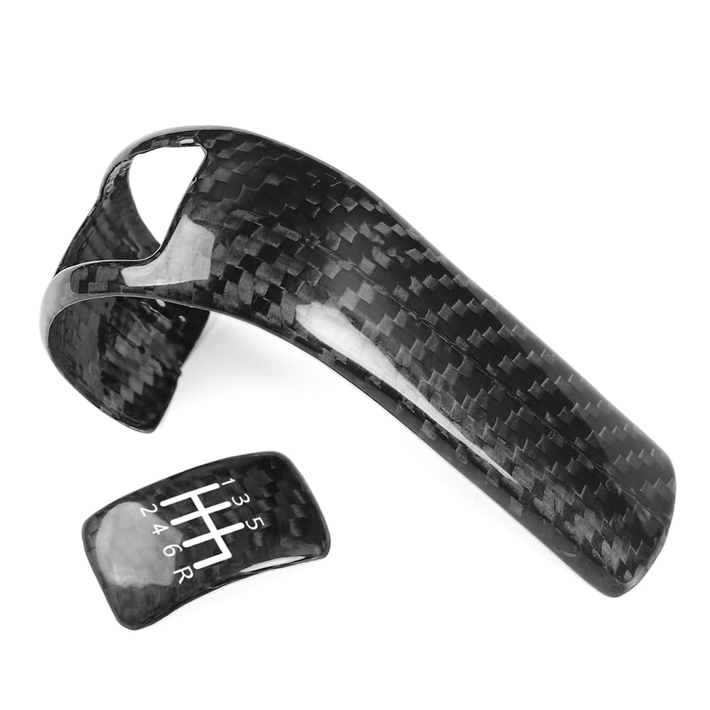 FSFYUK Auto Hart Carbon Fiber Konsole Schaltknauf Abdeckung Für 350Z 2003-2009, Köpfe Steuerung schwarz