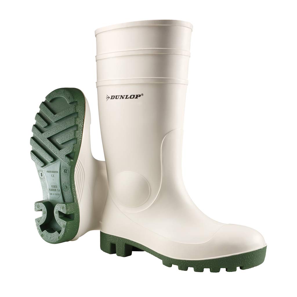 DUNLOP Protomastor Full Safety Wellies with Steel Toe, PVC, White, UK 7