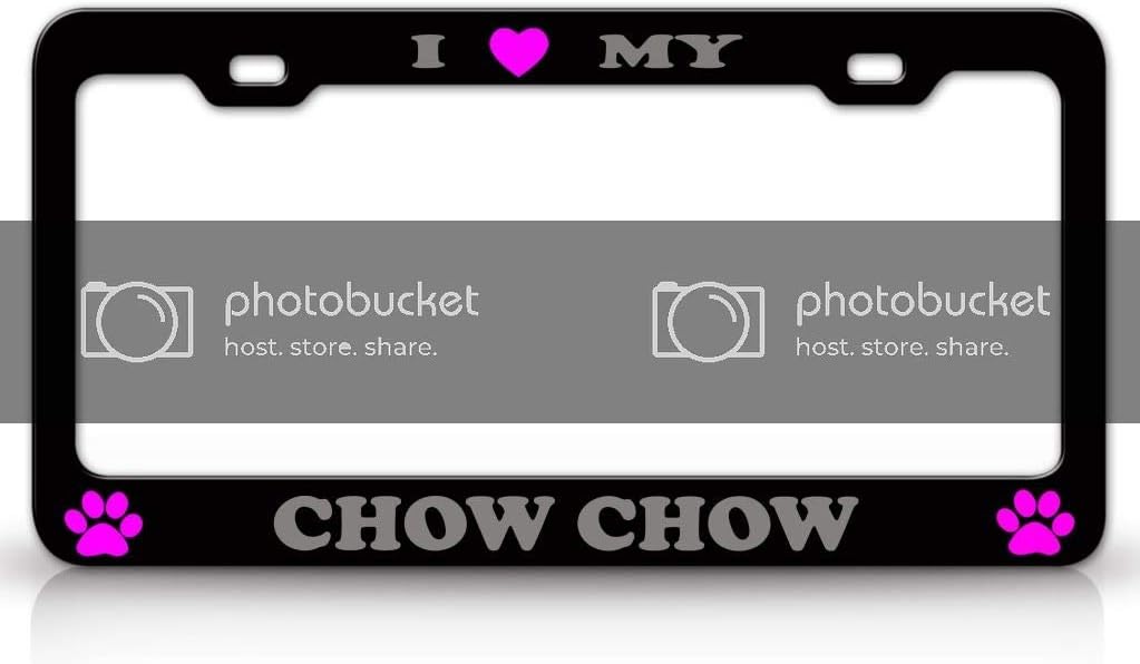 I Love My Chow Chow Dog Pet Animal Metal Car SUV Truck License Plate Frame Bl x1