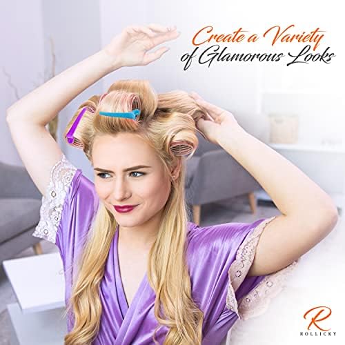 Rollicky Velcro Hair Rollers Set 32Pcs Self Grip Hair Rollers with