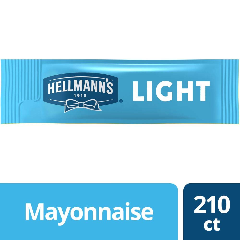 Hellmann's Light Mayonnaise Stick Packets Easy Open, Made with 100% Cage Free Eggs, Gluten Free, 0.38 oz, Pack of 210 : Grocery & Gourmet Food